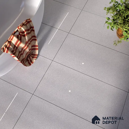 Terrazzo Floor & Wall Tile TL 06137 E S&P Grey 4 ft x 2 ft Vitrified Glossy Finish - 9 mm | Ideal For Living Room, Bedroom, Bathroom, Kitchen