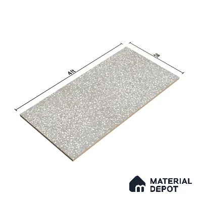 Terrazzo Floor & Wall Tile TL 06137 F Terrazzo Grey 4 ft x 2 ft Vitrified Matte Finish - 9 mm | Ideal For Living Room, Bedroom, Bathroom, Kitchen (Sample)