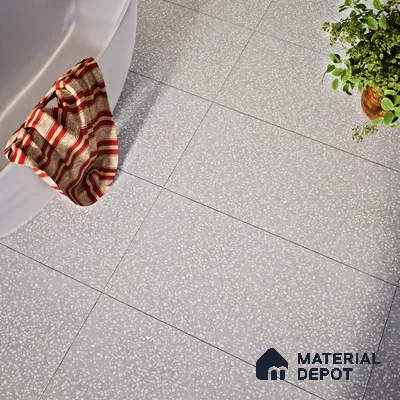 Terrazzo Floor & Wall Tile TL 06137 F Terrazzo Grey 4 ft x 2 ft Vitrified Matte Finish - 9 mm | Ideal For Living Room, Bedroom, Bathroom, Kitchen (Sample)