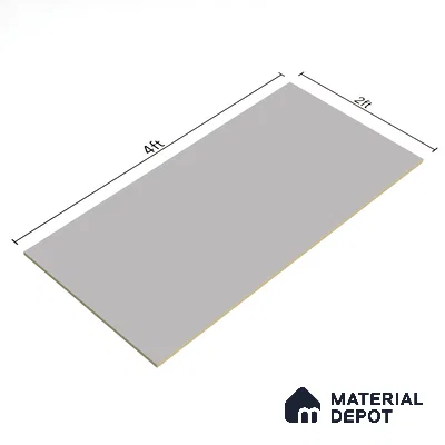 Plain Floor & Wall Tile TL 06137 Grey Plain 4 ft x 2 ft Vitrified Matte Finish - 9 mm | Ideal For Living Room, Bedroom, Bathroom, Kitchen