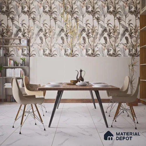 Plain Floor & Wall Tile TL 06137 Grey Plain 4 ft x 2 ft Vitrified Matte Finish - 9 mm | Ideal For Living Room, Bedroom, Bathroom, Kitchen