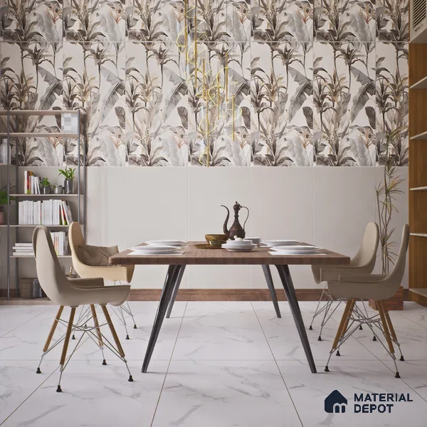Plain Floor & Wall Tile TL 06137 Grey Plain 4 ft x 2 ft Vitrified Matte Finish - 9 mm | Ideal For Living Room, Bedroom, Bathroom, Kitchen