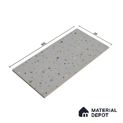 Terrazzo Floor & Wall Tile TL 06138 D Terrazzo Grigio 4 ft x 2 ft Vitrified Matte Finish - 9 mm | Ideal For Living Room, Bedroom, Bathroom, Kitchen (Sample)