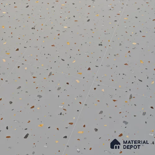 Terrazzo Floor & Wall Tile TL 06138 D Terrazzo Grigio 4 ft x 2 ft Vitrified Matte Finish - 9 mm | Ideal For Living Room, Bedroom, Bathroom, Kitchen