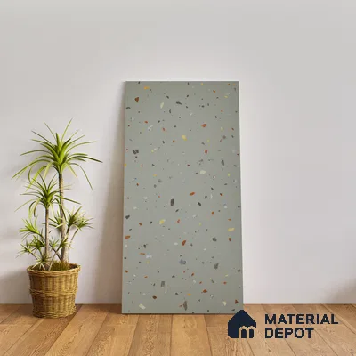 Terrazzo Floor & Wall Tile TL 06139 D Terrazzo Kota 4 ft x 2 ft Vitrified Matte Finish - 9 mm | Ideal For Living Room, Bedroom, Bathroom, Kitchen