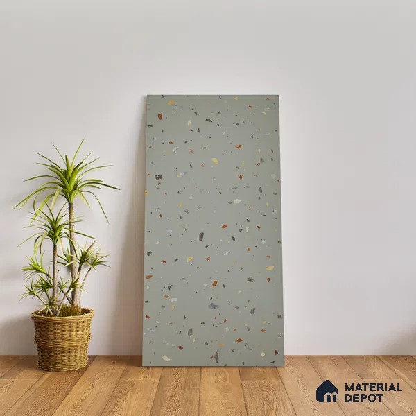 Terrazzo Floor & Wall Tile TL 06139 D Terrazzo Kota 4 ft x 2 ft Vitrified Matte Finish - 9 mm | Ideal For Living Room, Bedroom, Bathroom, Kitchen