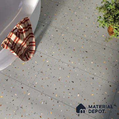Terrazzo Floor & Wall Tile TL 06139 D Terrazzo Kota 4 ft x 2 ft Vitrified Matte Finish - 9 mm | Ideal For Living Room, Bedroom, Bathroom, Kitchen