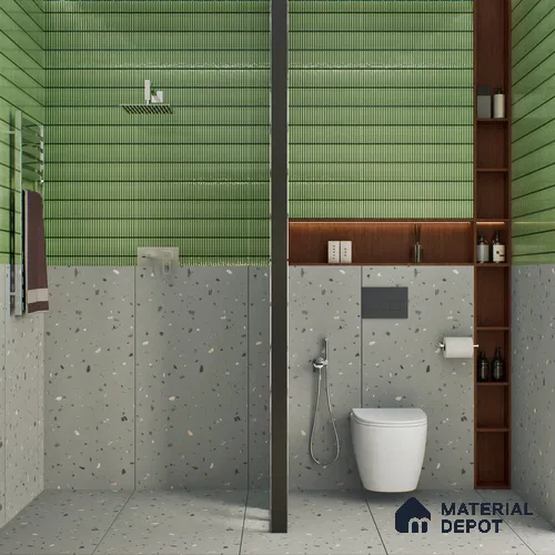 Terrazzo Floor & Wall Tile TL 06139 D Terrazzo Kota 4 ft x 2 ft Vitrified Matte Finish - 9 mm | Ideal For Living Room, Bedroom, Bathroom, Kitchen