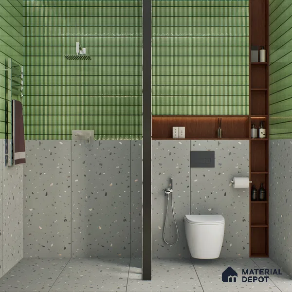 Terrazzo Floor & Wall Tile TL 06139 D Terrazzo Kota 4 ft x 2 ft Vitrified Matte Finish - 9 mm | Ideal For Living Room, Bedroom, Bathroom, Kitchen