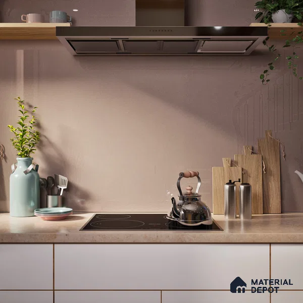Terrazzo Floor & Wall Tile TL 06140 C S&P Mocha Polish 4 ft x 2 ft Vitrified Glossy Finish - 9 mm | Ideal For Living Room, Bedroom, Bathroom, Kitchen (Sample)