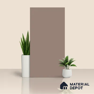 Plain Floor & Wall Tile TL 06140 Mocha Matt Plain 4 ft x 2 ft Vitrified Matte Finish - 9 mm | Ideal For Living Room, Bedroom, Bathroom, Kitchen