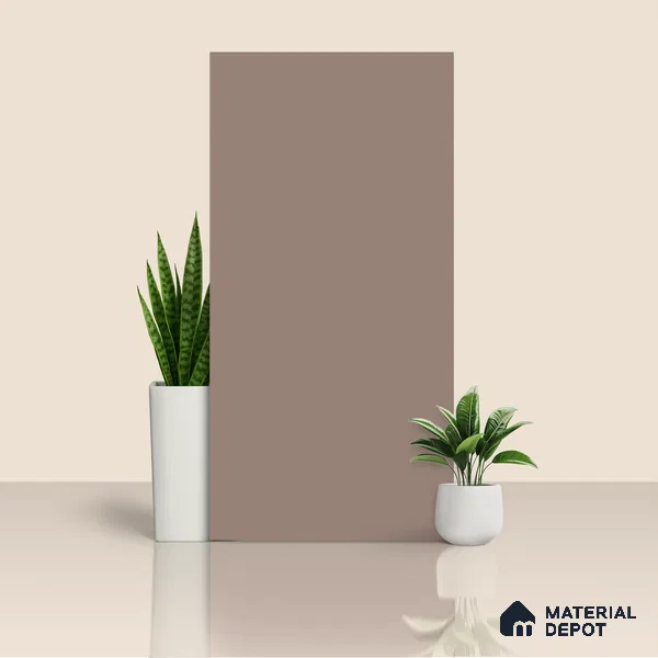 Plain Floor & Wall Tile TL 06140 Mocha Matt Plain 4 ft x 2 ft Vitrified Matte Finish - 9 mm | Ideal For Living Room, Bedroom, Bathroom, Kitchen