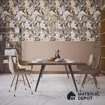 Plain Floor & Wall Tile TL 06140 Mocha Matt Plain 4 ft x 2 ft Vitrified Matte Finish - 9 mm | Ideal For Living Room, Bedroom, Bathroom, Kitchen