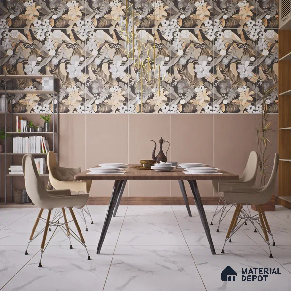Plain Floor & Wall Tile TL 06140 Mocha Matt Plain 4 ft x 2 ft Vitrified Matte Finish - 9 mm | Ideal For Living Room, Bedroom, Bathroom, Kitchen