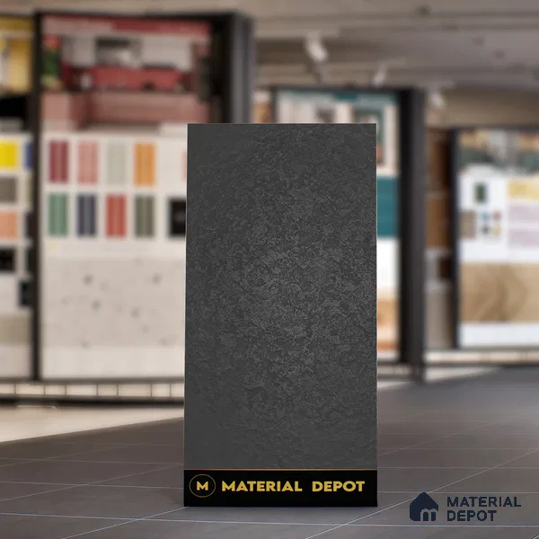 Punch Floor & Wall Tile TL 06141 B Rock Lapatto Nero 4 ft x 2 ft | Lappato Matte Finish Full Body Vitrified Tile - 9 mm | Ideal For Living Room, Bedroom, Bathroom, Kitchen