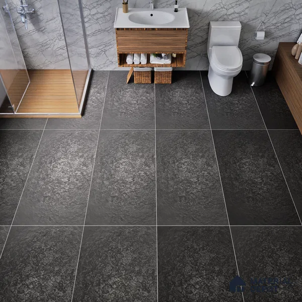 Punch Floor & Wall Tile TL 06141 B Rock Lapatto Nero 4 ft x 2 ft | Lappato Matte Finish Full Body Vitrified Tile - 9 mm | Ideal For Living Room, Bedroom, Bathroom, Kitchen