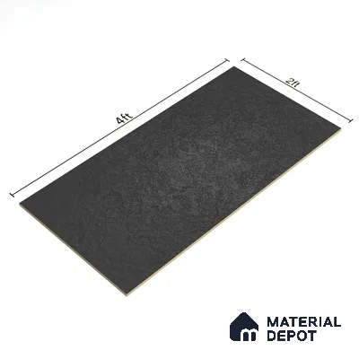 Punch Floor & Wall Tile TL 06141 B Rock Lapatto Nero 4 ft x 2 ft | Lappato Matte Finish Full Body Vitrified Tile - 9 mm | Ideal For Living Room, Bedroom, Bathroom, Kitchen