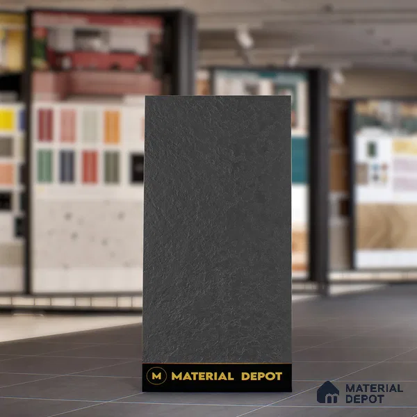 Punch Floor & Wall Tile TL 06141 C Rock Natural Nero 4 ft x 2 ft | Rock Matte Finish Full Body Vitrified Tile - 9 mm | Ideal For Living Room, Bedroom, Bathroom, Kitchen