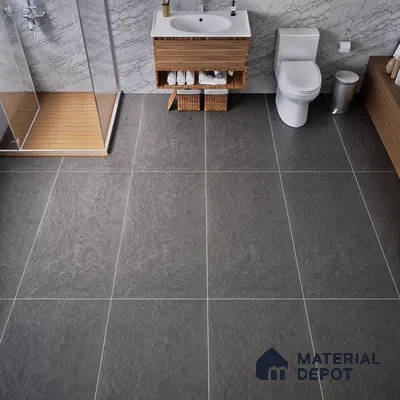 Punch Floor & Wall Tile TL 06141 C Rock Natural Nero 4 ft x 2 ft | Rock Matte Finish Full Body Vitrified Tile - 9 mm | Ideal For Living Room, Bedroom, Bathroom, Kitchen