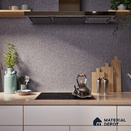 Terrazzo Floor & Wall Tile TL 06141 D S&P Nero 4 ft x 2 ft Vitrified Matte Finish - 9 mm | Ideal For Living Room, Bedroom, Bathroom, Kitchen