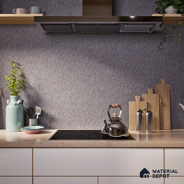 Terrazzo Floor & Wall Tile TL 06141 D S&P Nero 4 ft x 2 ft Vitrified Matte Finish - 9 mm | Ideal For Living Room, Bedroom, Bathroom, Kitchen (Sample)