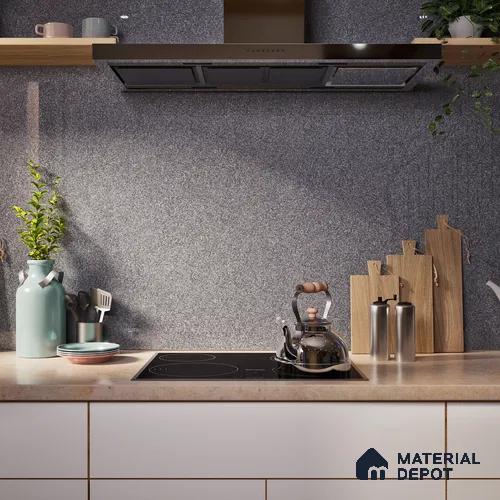 Terrazzo Floor & Wall Tile TL 06141 E S&P Nero 4 ft x 2 ft Vitrified Glossy Finish - 9 mm | Ideal For Living Room, Bedroom, Bathroom, Kitchen