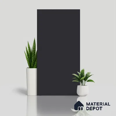 Plain Floor & Wall Tile TL 06141 Nero Plain 4 ft x 2 ft Vitrified Matte Finish - 9 mm | Ideal For Living Room, Bedroom, Bathroom, Kitchen