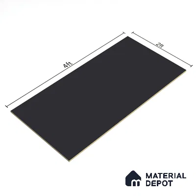 Plain Floor & Wall Tile TL 06141 Nero Plain 4 ft x 2 ft Vitrified Matte Finish - 9 mm | Ideal For Living Room, Bedroom, Bathroom, Kitchen