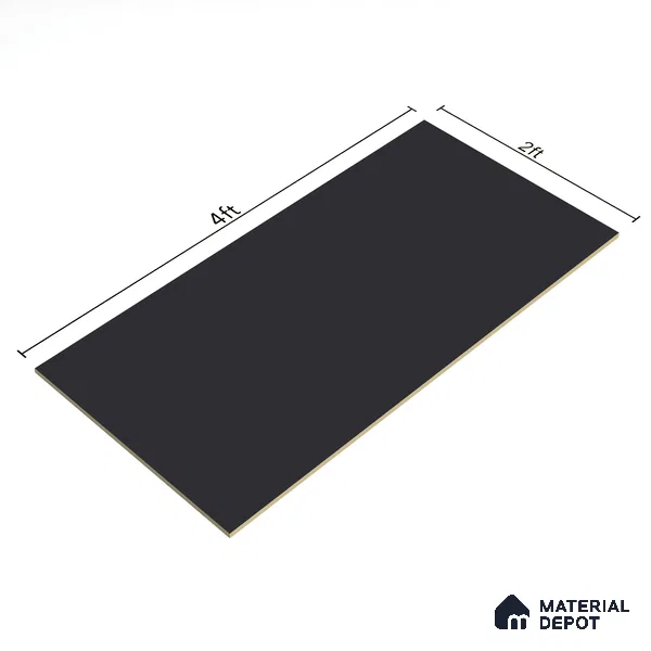 Plain Floor & Wall Tile TL 06141 Nero Plain 4 ft x 2 ft Vitrified Matte Finish - 9 mm | Ideal For Living Room, Bedroom, Bathroom, Kitchen