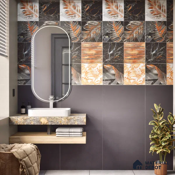 Plain Floor & Wall Tile TL 06141 Nero Plain 4 ft x 2 ft Vitrified Matte Finish - 9 mm | Ideal For Living Room, Bedroom, Bathroom, Kitchen