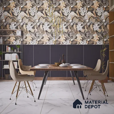 Plain Floor & Wall Tile TL 06141 Nero Plain 4 ft x 2 ft Vitrified Matte Finish - 9 mm | Ideal For Living Room, Bedroom, Bathroom, Kitchen