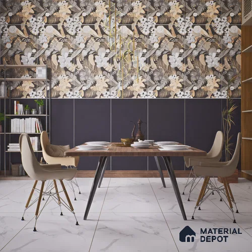 Plain Floor & Wall Tile TL 06141 Nero Plain 4 ft x 2 ft Vitrified Matte Finish - 9 mm | Ideal For Living Room, Bedroom, Bathroom, Kitchen