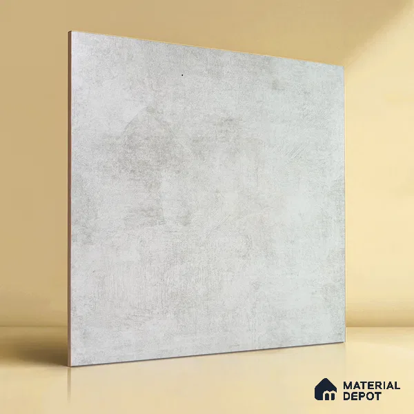 Cement Wall & Floor Tile TL 04672 B Nimbus Carrara Giola White washed/weathered Surface 2 ft x 2 ft Porcelain Matte Finish 8 mm | Suitable for Living Room, Bedroom, Bathroom, Kitchen & Balcony