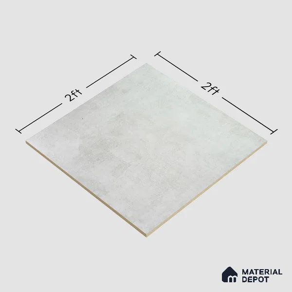 Cement Wall & Floor Tile TL 04672 B Nimbus Carrara Giola White washed/weathered Surface 2 ft x 2 ft Porcelain Matte Finish 8 mm | Suitable for Living Room, Bedroom, Bathroom, Kitchen & Balcony