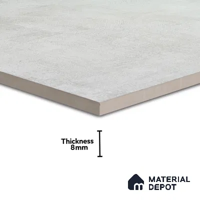 Cement Wall & Floor Tile TL 04672 B Nimbus Carrara Giola White washed/weathered Surface 2 ft x 2 ft Porcelain Matte Finish 8 mm | Suitable for Living Room, Bedroom, Bathroom, Kitchen & Balcony