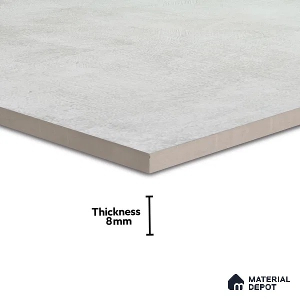 Cement Wall & Floor Tile TL 04672 B Nimbus Carrara Giola White washed/weathered Surface 2 ft x 2 ft Porcelain Matte Finish 8 mm | Suitable for Living Room, Bedroom, Bathroom, Kitchen & Balcony