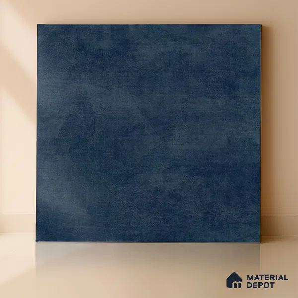 Cement Wall & Floor Tile TL 04672 D Nimbus Midnight Navy washed/weathered Surface 2 ft x 2 ft Porcelain Matte Finish 8 mm | Suitable for Living Room, Bedroom, Bathroom, Kitchen & Balcony
