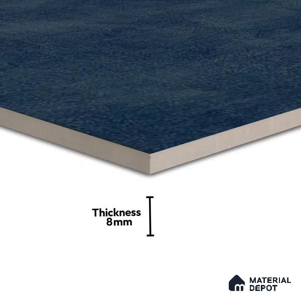 Cement Wall & Floor Tile TL 04672 D Nimbus Midnight Navy washed/weathered Surface 2 ft x 2 ft Porcelain Matte Finish 8 mm | Suitable for Living Room, Bedroom, Bathroom, Kitchen & Balcony