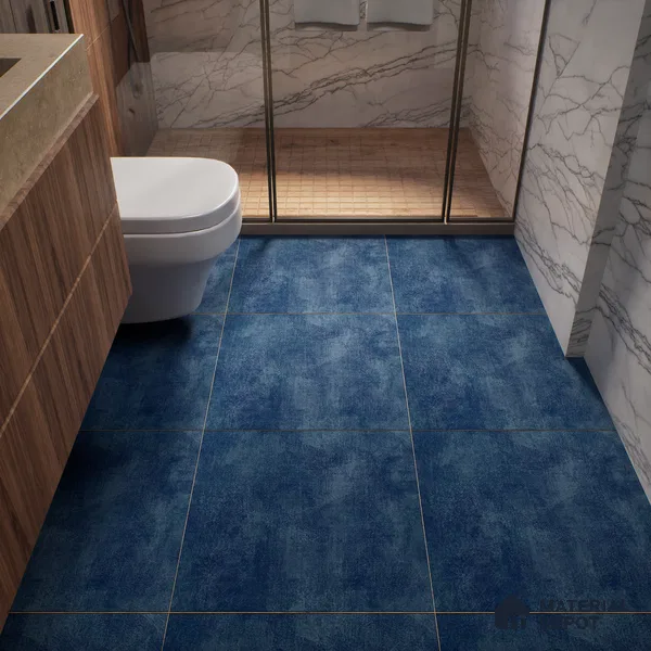 Cement Wall & Floor Tile TL 04672 D Nimbus Midnight Navy washed/weathered Surface 2 ft x 2 ft Porcelain Matte Finish 8 mm | Suitable for Living Room, Bedroom, Bathroom, Kitchen & Balcony