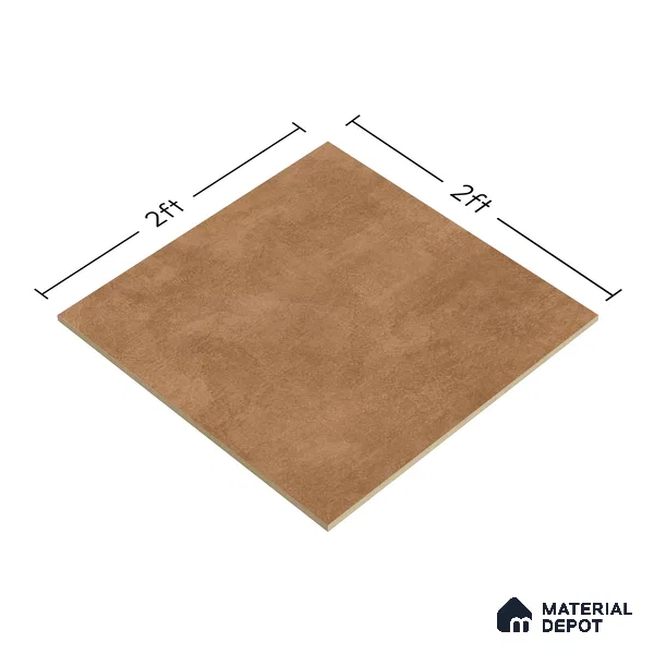 Cement Wall & Floor Tile TL 04672 E Nimbus Terracotta Brown washed/weathered Surface 2 ft x 2 ft Porcelain Matte Finish 8 mm | Suitable for Living Room, Bedroom, Bathroom, Kitchen & Balcony