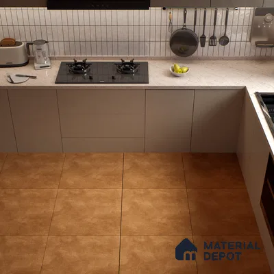 Cement Wall & Floor Tile TL 04672 E Nimbus Terracotta Brown washed/weathered Surface 2 ft x 2 ft Porcelain Matte Finish 8 mm | Suitable for Living Room, Bedroom, Bathroom, Kitchen & Balcony