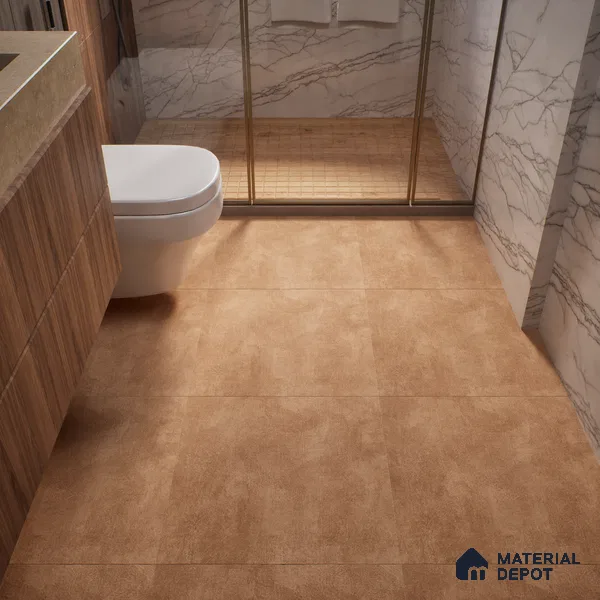 Cement Wall & Floor Tile TL 04672 E Nimbus Terracotta Brown washed/weathered Surface 2 ft x 2 ft Porcelain Matte Finish 8 mm | Suitable for Living Room, Bedroom, Bathroom, Kitchen & Balcony
