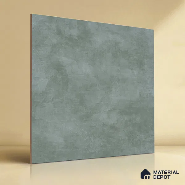 Cement Wall & Floor Tile TL 04672 F Nimbus Dream Green washed/weathered Surface 2 ft x 2 ft Porcelain Matte Finish 8 mm | Suitable for Living Room, Bedroom, Bathroom, Kitchen & Balcony