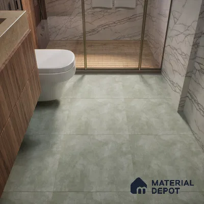 Cement Wall & Floor Tile TL 04672 F Nimbus Dream Green washed/weathered Surface 2 ft x 2 ft Porcelain Matte Finish 8 mm | Suitable for Living Room, Bedroom, Bathroom, Kitchen & Balcony