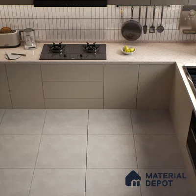 Cement Wall & Floor Tile TL 04672 H Nimbus Oyster Beige washed/weathered Surface 2 ft x 2 ft Porcelain Matte Finish 8 mm | Suitable for Living Room, Bedroom, Bathroom, Kitchen & Balcony