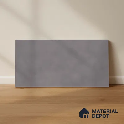 Grey Plain Wall Tile TL 06736 Lustra Ashen Breeze 2 ft x 1 ft Ceramic Carving Satin Finish - 9 mm |  | Suitable for Living Room, Bedroom, Bathroom (Sample)