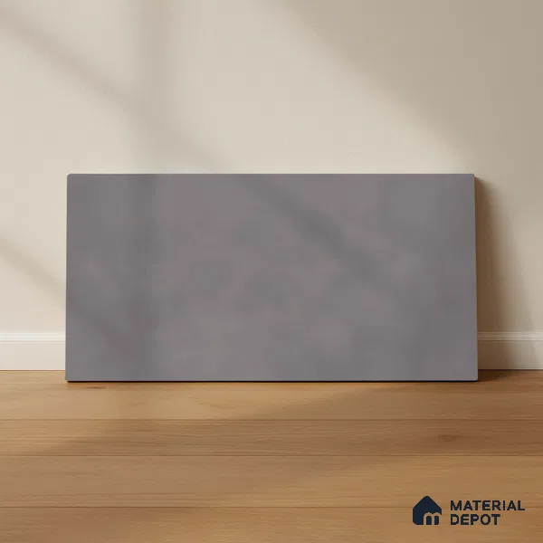 Grey Plain Wall Tile TL 06736 Lustra Ashen Breeze 2 ft x 1 ft Ceramic Carving Satin Finish - 9 mm |  | Suitable for Living Room, Bedroom, Bathroom (Sample)