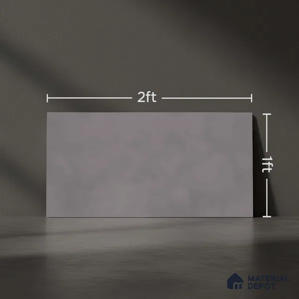 Grey Plain Wall Tile TL 06736 Lustra Ashen Breeze 2 ft x 1 ft Ceramic Carving Satin Finish - 9 mm |  | Suitable for Living Room, Bedroom, Bathroom (Sample)