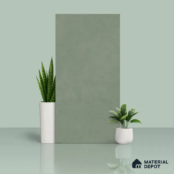 Plain Look Wall & Floor Tile TL 07672 Forest Green 4 ft x 2 ft Full Body Vitrified Matte Finish - 9 mm | 5 Random Design | Suitable For Living Room, Bedroom, Bathroom, Terrace, Office & Balcony