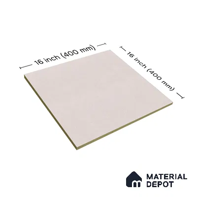 Plain Punch Floor Tile TL 05345 D Strada Terra Starry White 16 inch x 16 inch Vitrified Punch Matte Finish - 12 mm | Suitable for Parking, Balcony, Courtyard, Patio, Terrace (Sample)